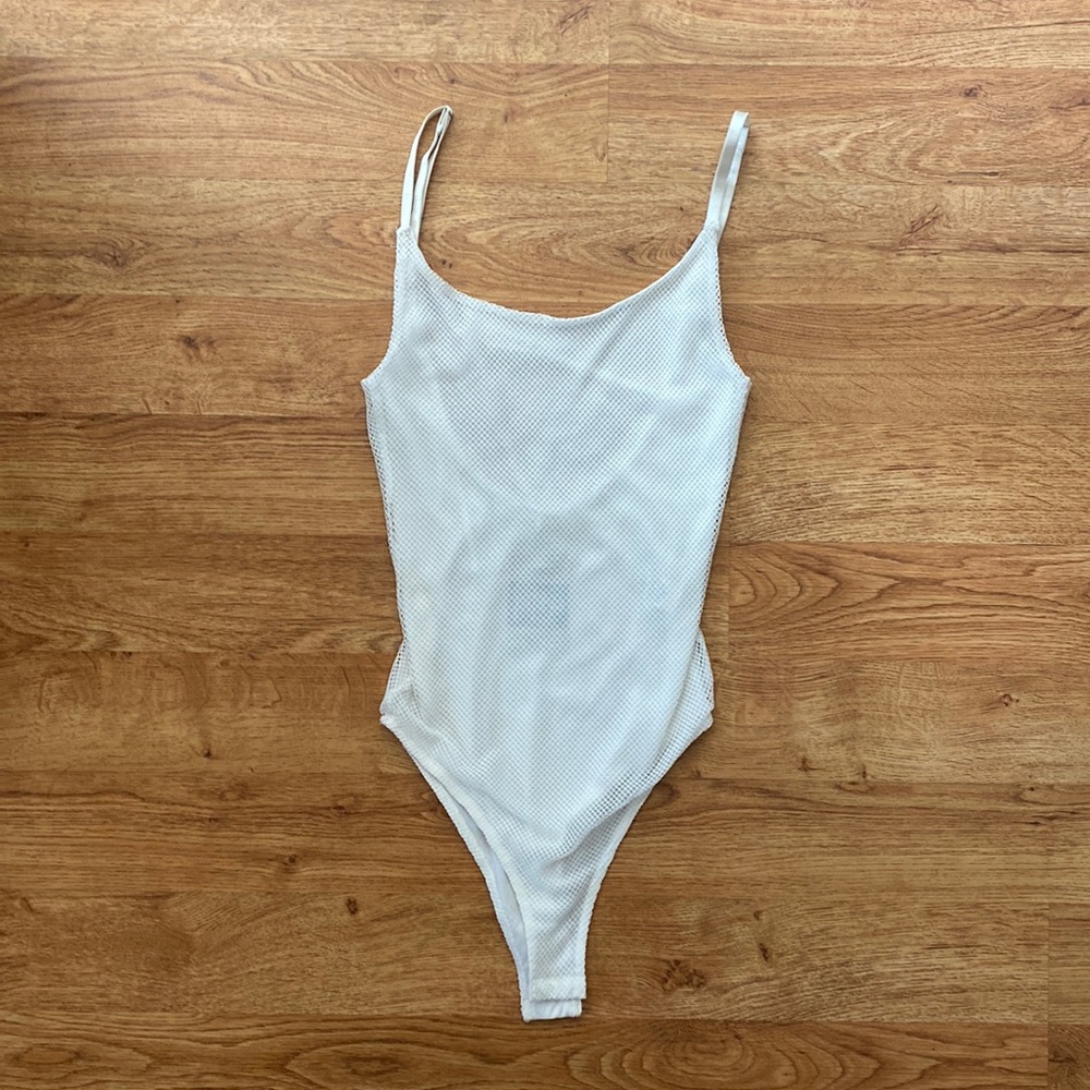 Honey Punch Fishnet Snap Closed Body Suit